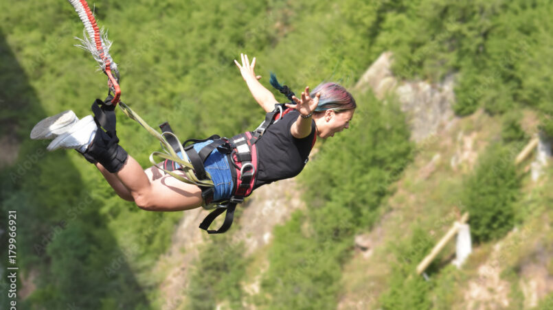 Girl Bungee jumping Highest